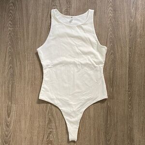 Bp white ribbed bodysuit